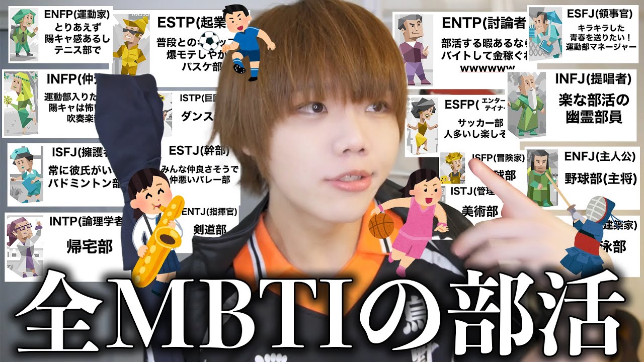 全MBTIの部活をド偏見で予想したら理不尽すぎたww【プレゼン】