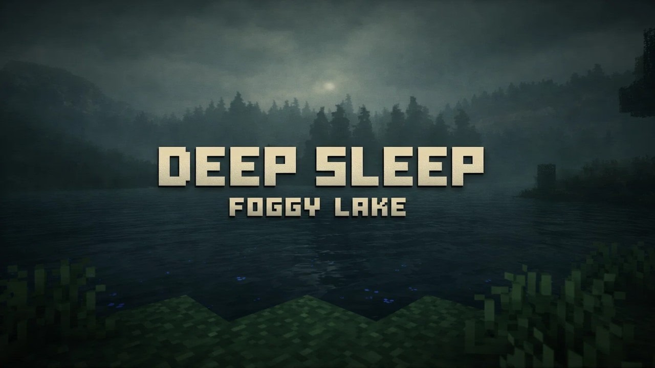 Fall Asleep to Minecraft Rain 🌧️ Calm Lake & Fog Ambience