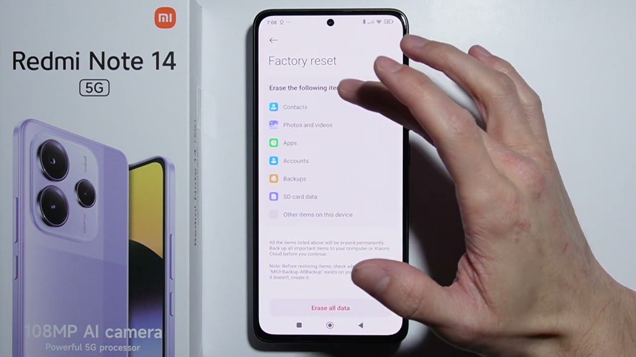 Redmi Note 14: How to Reset via System Settings?