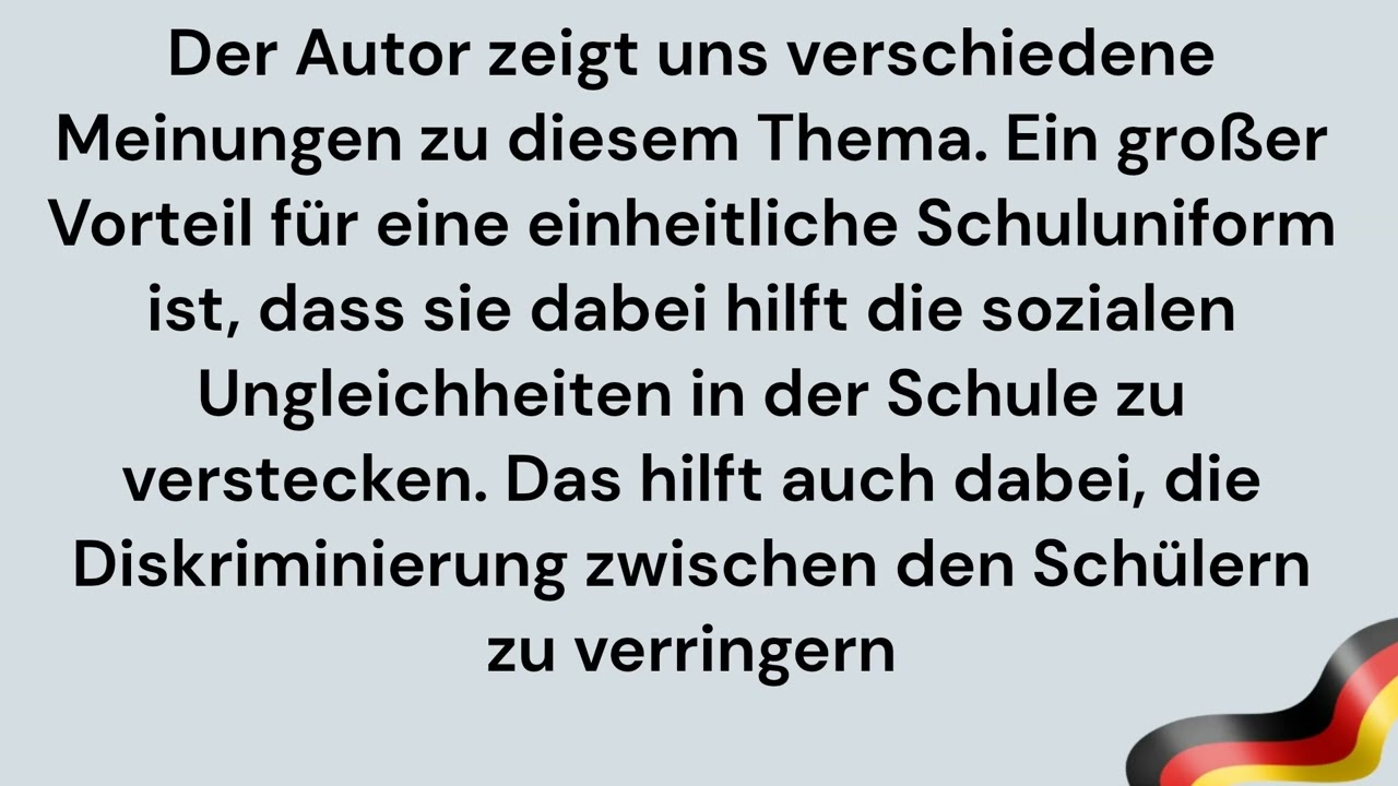 sprechen   Die Schuluniform &ndash; pro und kontra