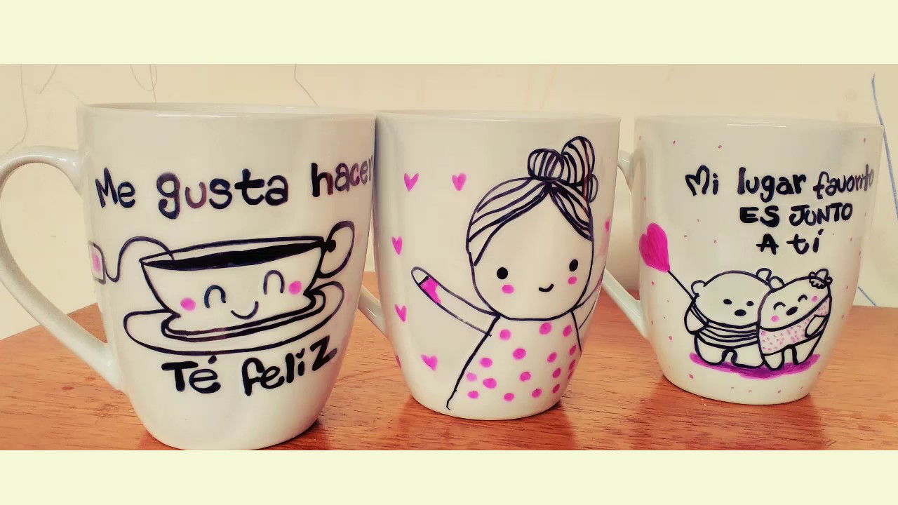 DECORACIÓN POCILLOS MUGS PERSONALIZADOS 💓 -DIY MANUALIDADES