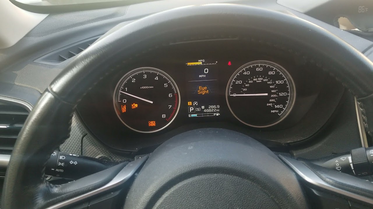 Subura Forester 2019 check engine light and other warning lights.  Bought from Paul Miller Subaru