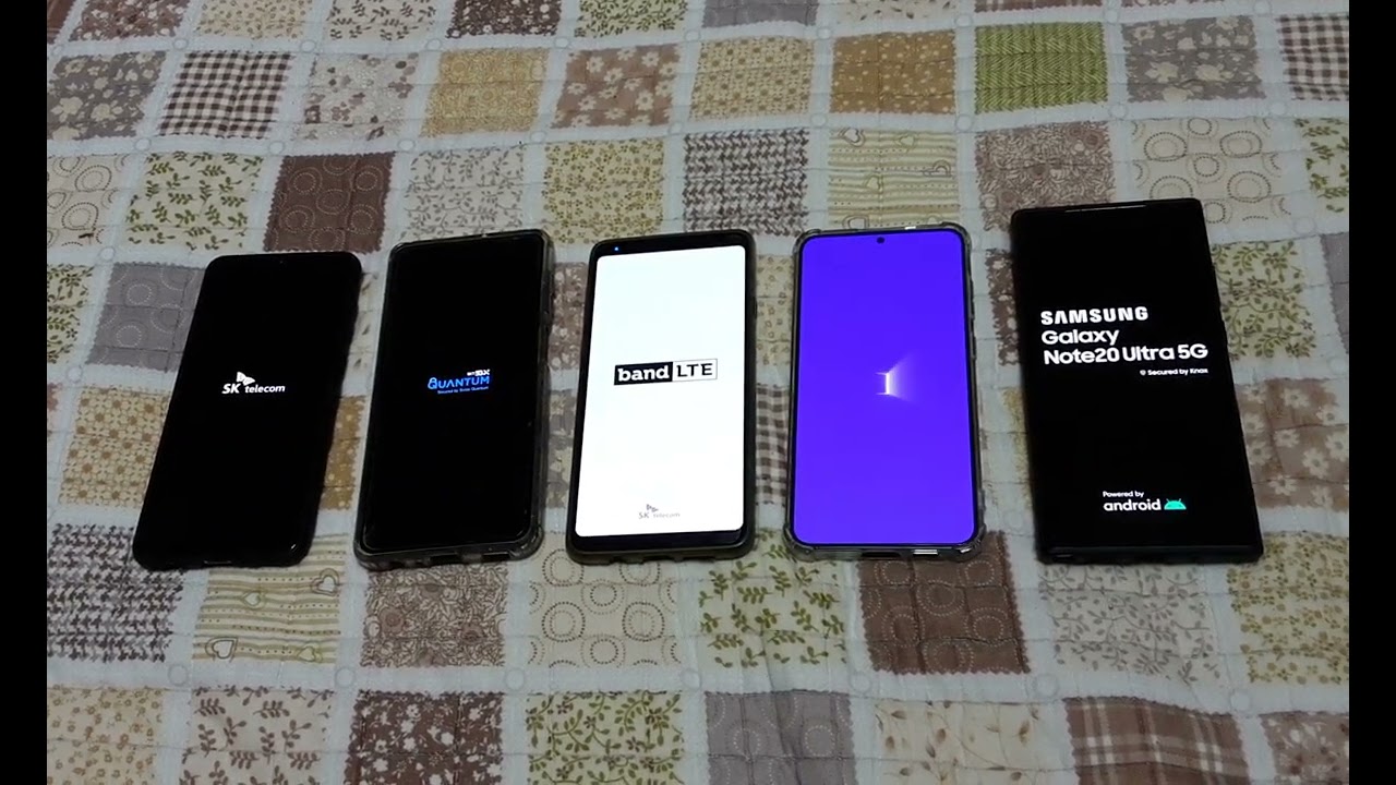 갤럭시 a31, 갤럭시 quantum3, 갤럭시 a8 star, 갤럭시 s24+, 갤럭시 note20 ultra 부팅 (잡음 있음)