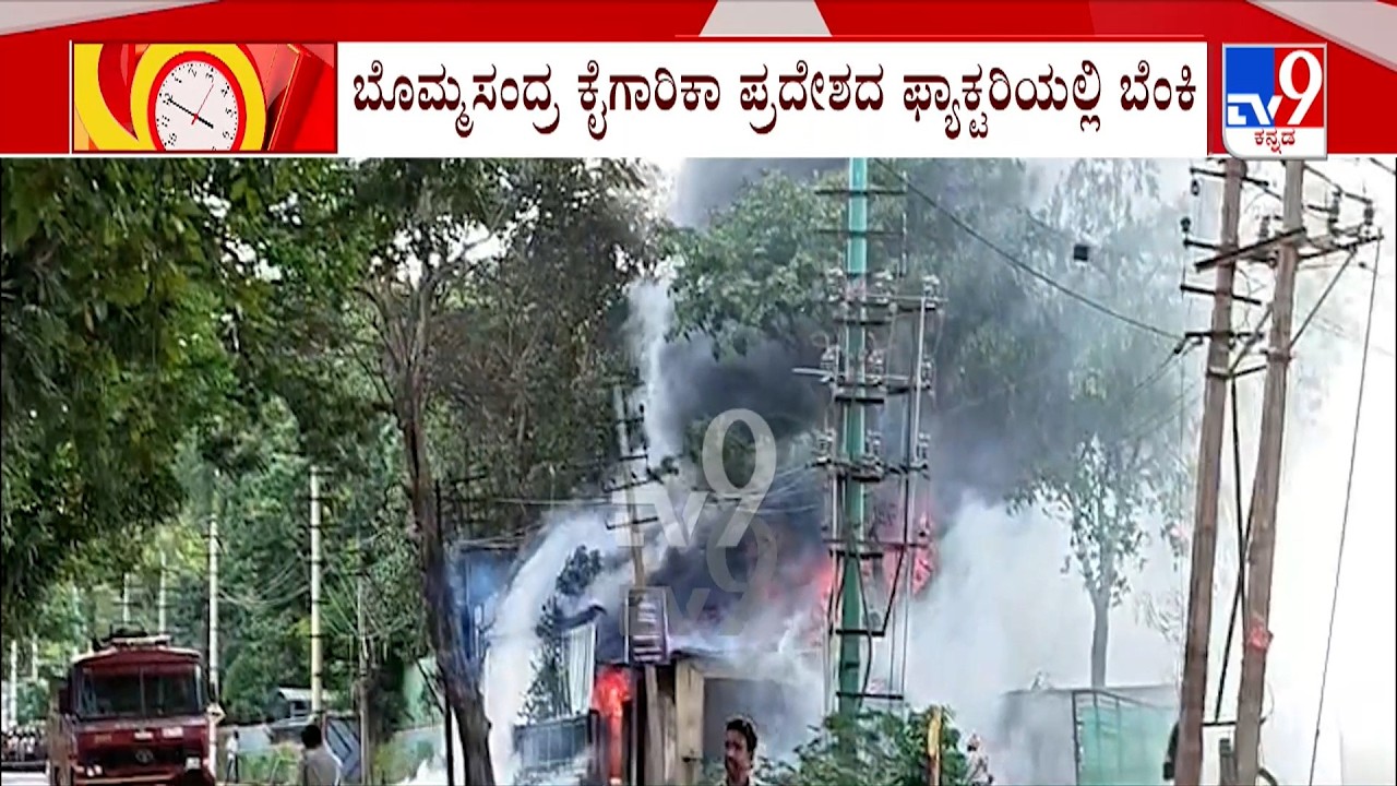 Fire At Chemical Factory In Bommasandra Industrial Area: ಕೆಮಿಕಲ್​ ಫ್ಯಾಕ್ಟರಿಯಲ್ಲಿ ಅಗ್ನಿ ಅವಘಡ