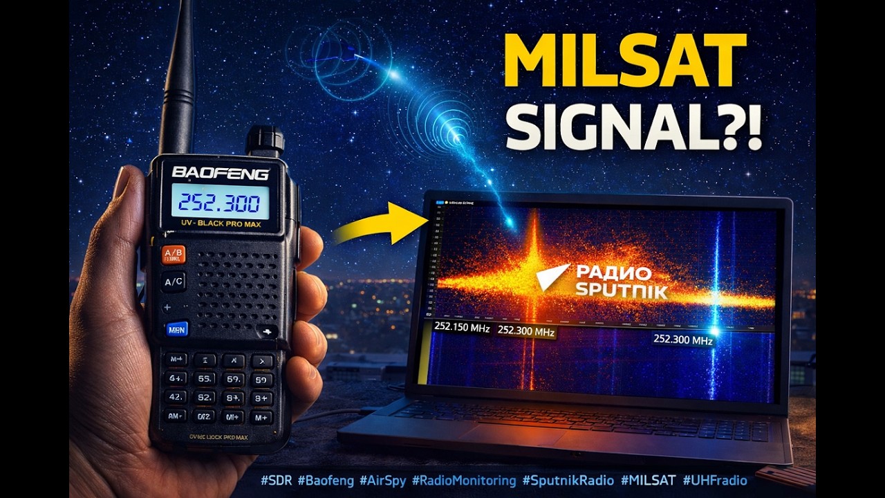 Russian Sputnik Radio Found on Military Satellite Band?! (Baofeng + AirSpy 252.150 MHz/ 252.300 MHz)