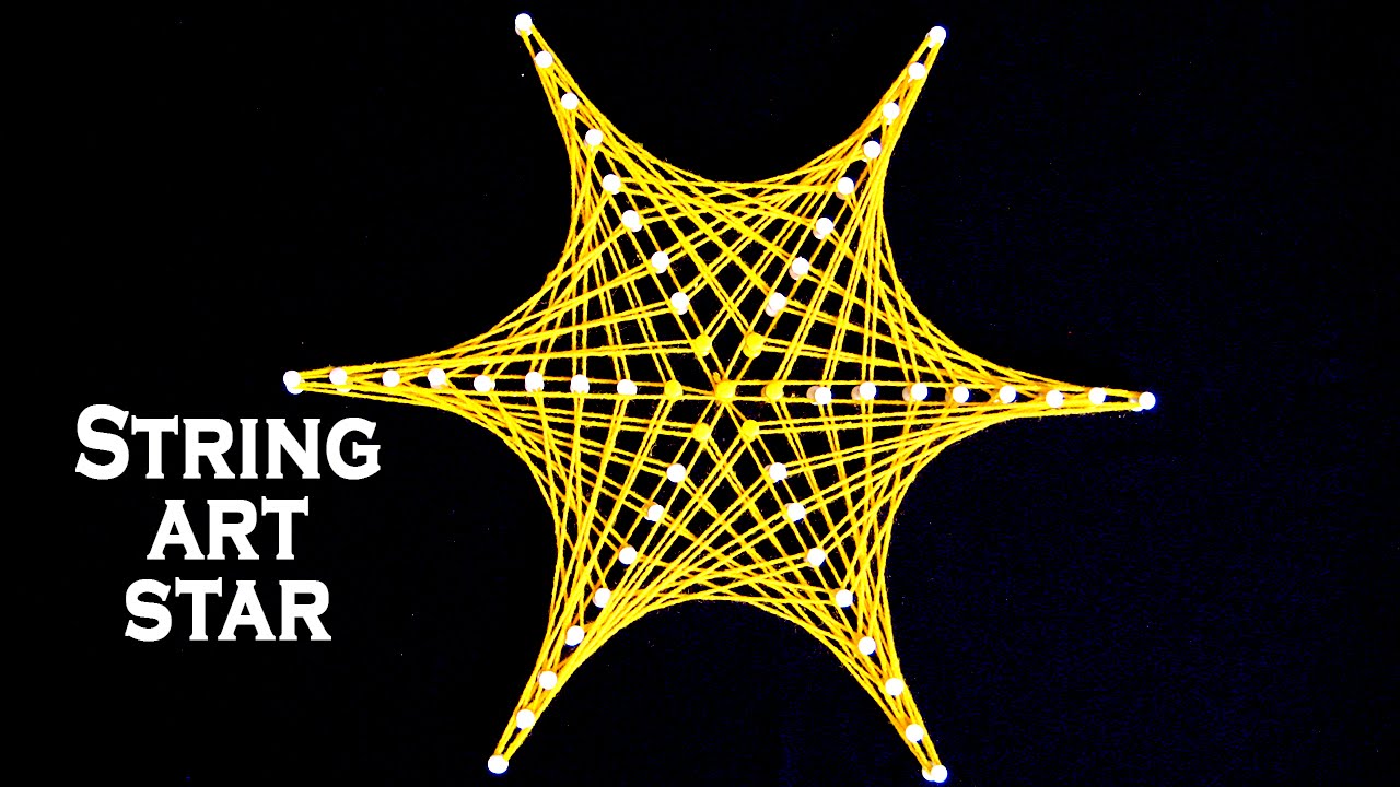 String Art Designs - How To Make Star Pattern from String Art by Sonia Goyal