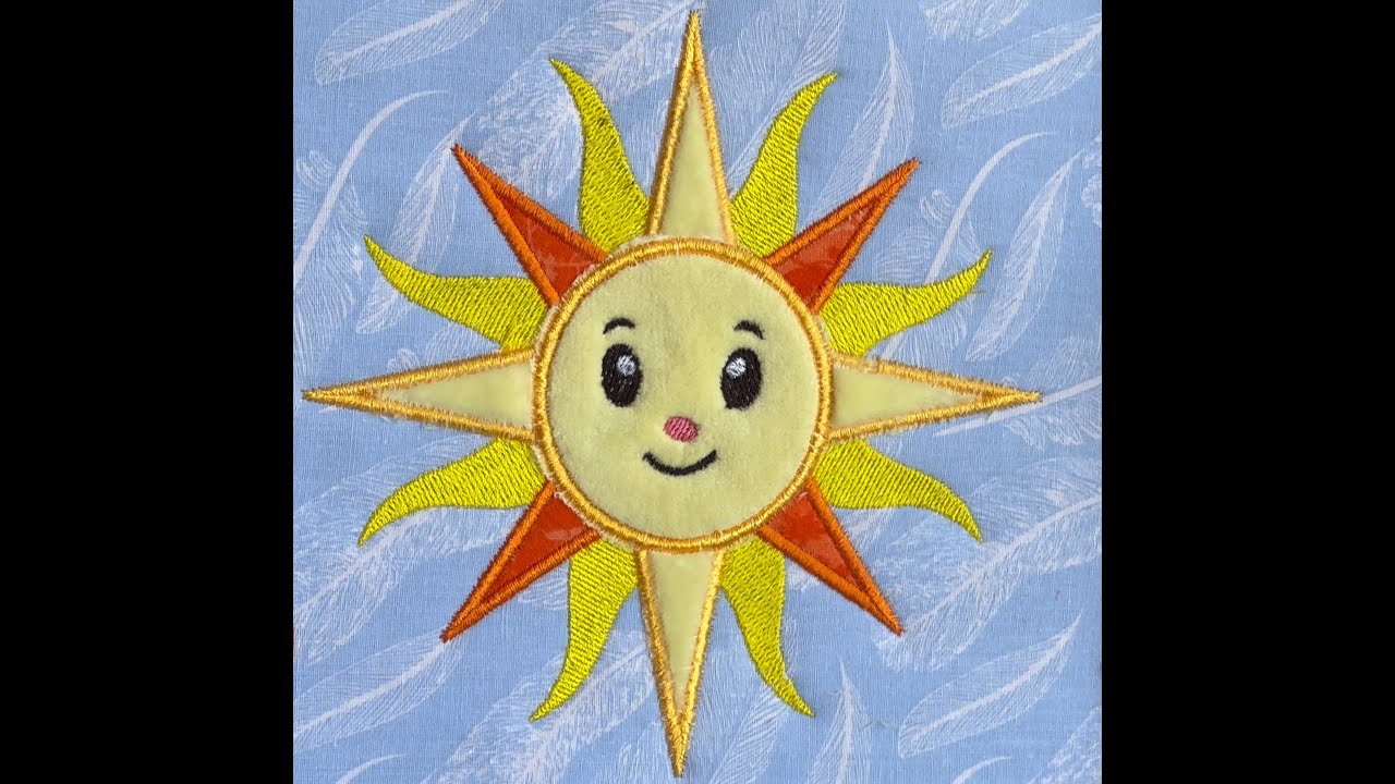 Sun Applique Machine Embroidery SewingTutorial( Cute Applique Tutorial)