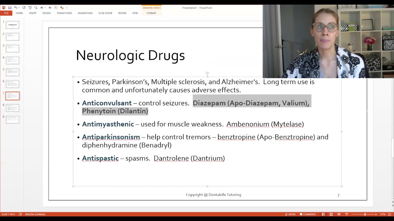 Pharmacology Categories and Common Drugs - Dentalelle Tutoring