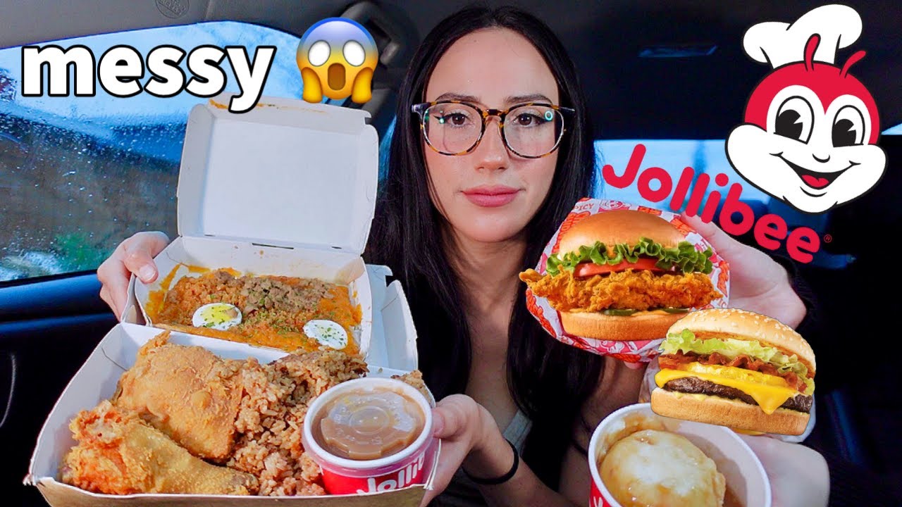 🍗 MY SECOND TIME EATING JOLLIBEE MUKBANG 🇵🇭 | Fried Chicken, Burger, Chicken Sandwich, Palabok, Pie