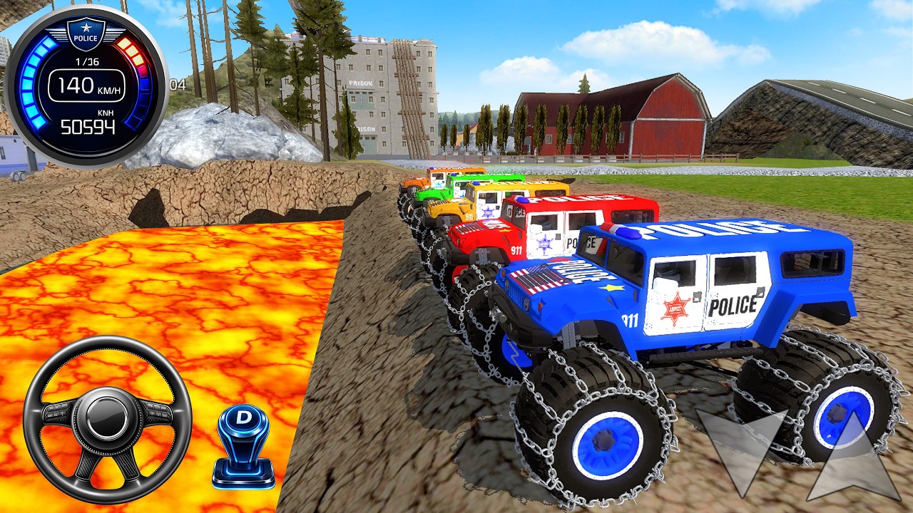 US Police Hummer Monster Truck Driving 3D - Impossible Car Stunts Ramp Simulator - Android GamePlay