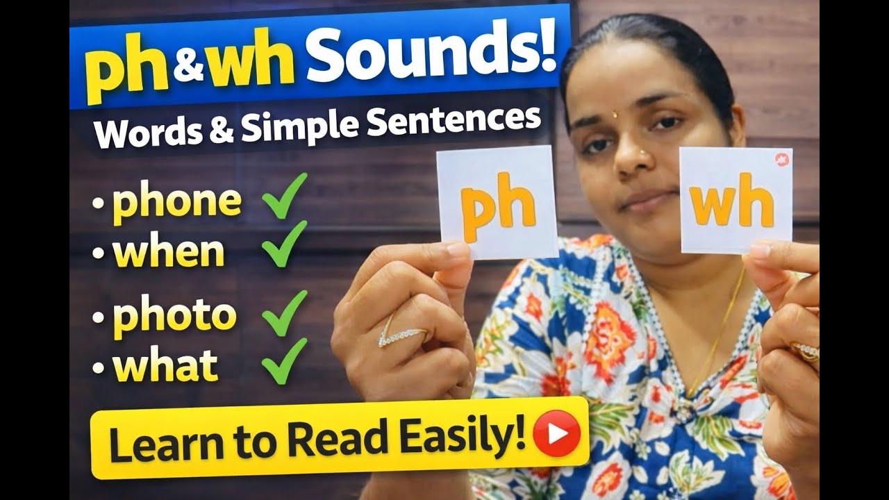 English Phonics | Revision + ph & wh Sounds | Sentence Blending | Kannada Medium