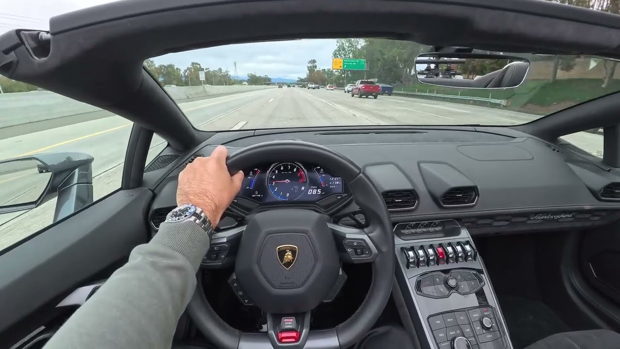 Lamborghini Huracan Spyder POV Driving | Chill Drive On 405 Freeway