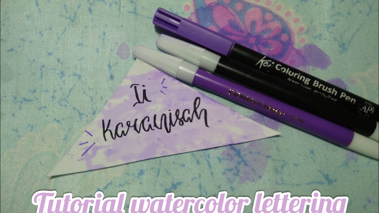 Tutorial watercolor lettering💫|indonesia