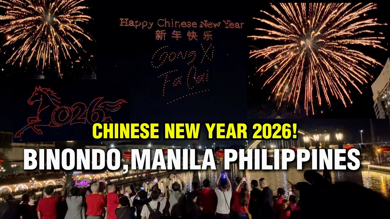 BINONDO'S CHINESE NEW YEAR  2026 COUNTDOWN| A Drone show and Fire works display!🇨🇳❤️🇵🇭|MANILA CITY.