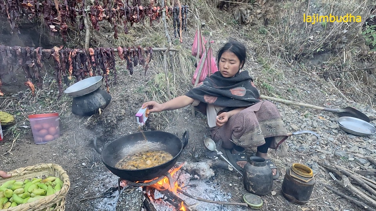 traditional rural cooking || lajimbudha ||