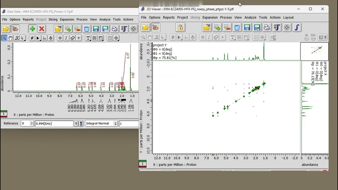 JEOL Delta Software: 2D NOESY Processing