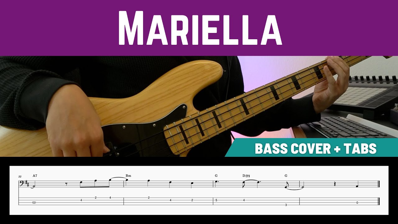 Khruangbin ft. Leon Bridges - Mariella (Bass Cover + PlayAlong TAB)