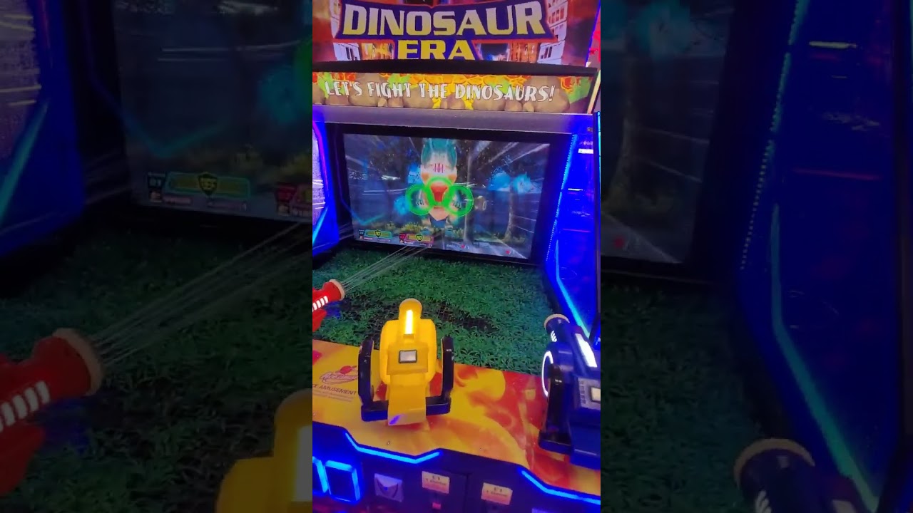 Dinosaur water shootout arcade game #arcade #twins #adventure