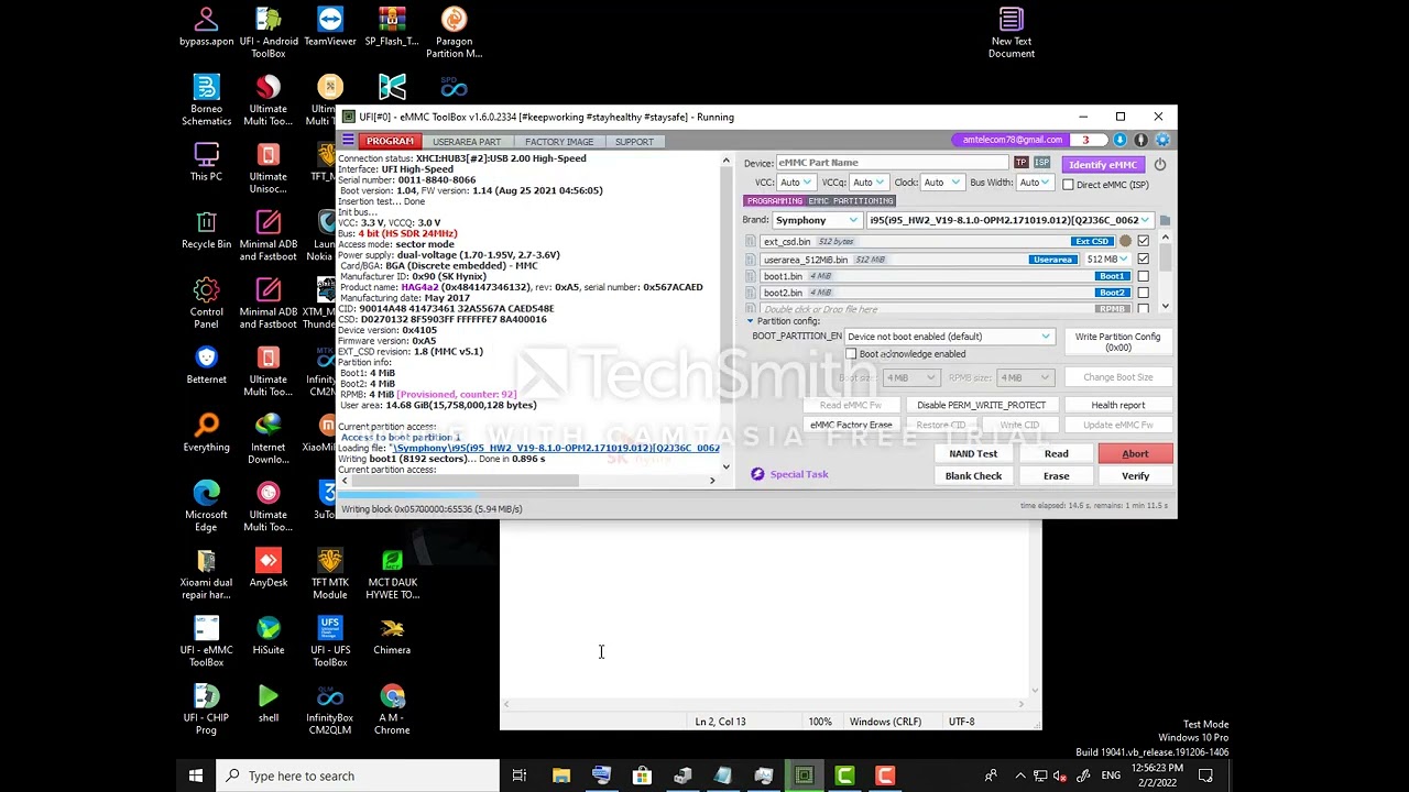 Symphony i95 HW2 Hang Logo Fix Emmc Change And Reprogram With Ufi Box
