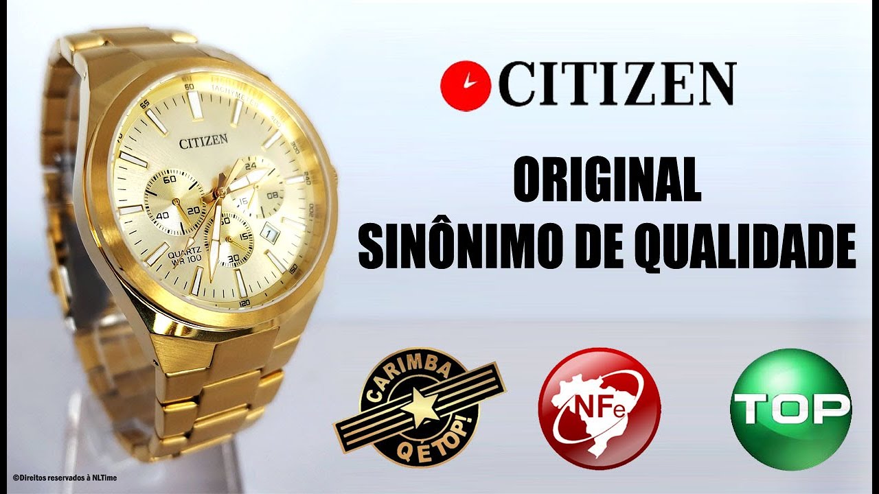 Rel&oacute;gio Masculino  Dourado da CITIZEN Ref. TZ31105G / AN8172-53P