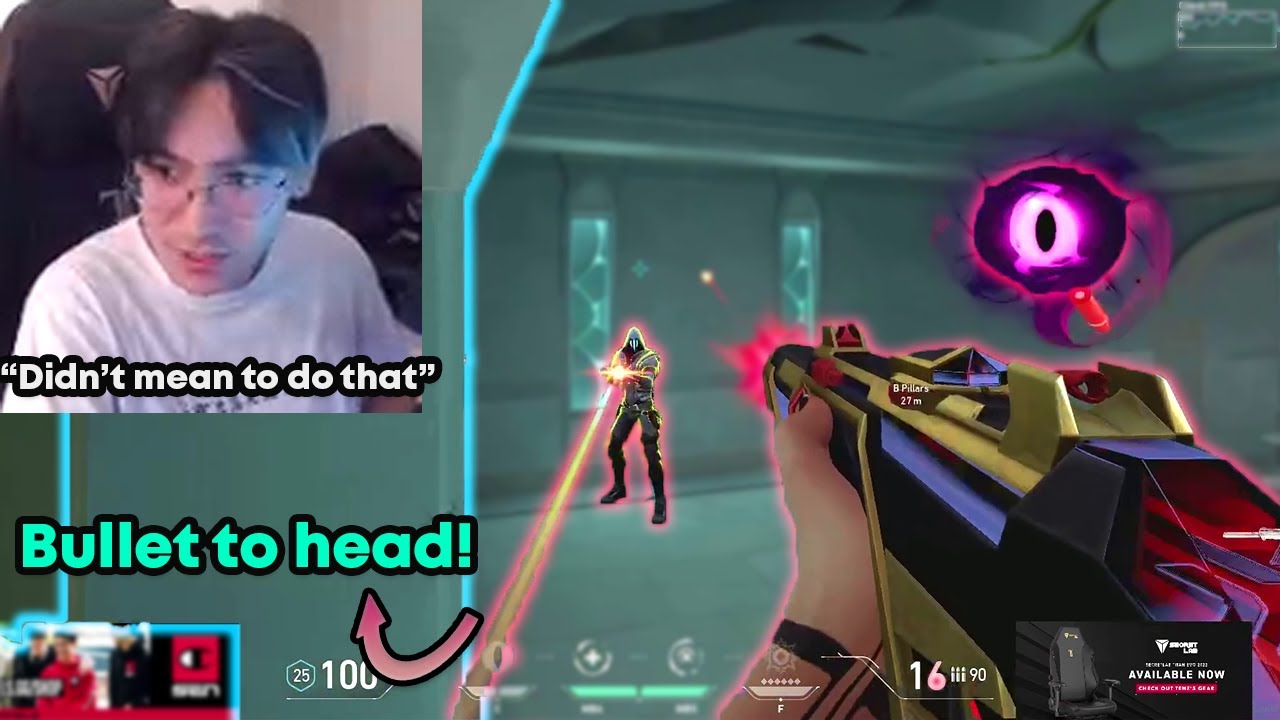 TenZ ACCIDENTALLY Super Mario jumps on ceiling to Dodge bullet to the head & win duel...