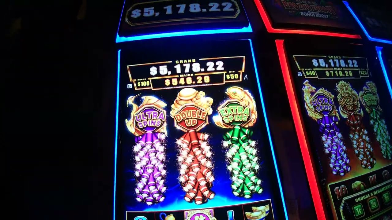 Bao Zhu Zhao Fu SLOT MACHINE BONUSES w/ Ultra SPINS, Double UP, Extra Spins at Mohegan Sun