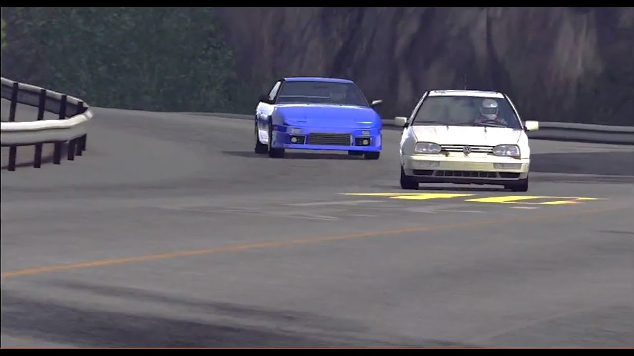 Forza 4 - Touge Battle - Nissan 240SX vs. GTI VR6 Mk3 (HD)