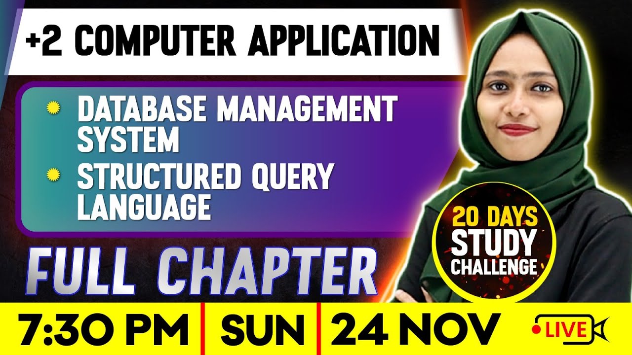 Plus Two CA | Database Management System | Structured Query Language| Full Chapter | Exam Winner
