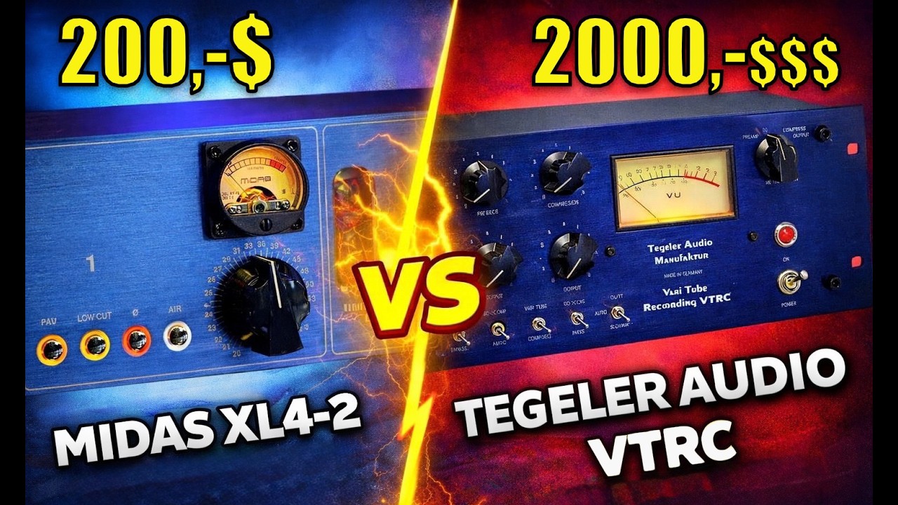 Midas XL4-2 vs Tegeler Audio VTRC Preamp Comparison (Sound Test & Review)