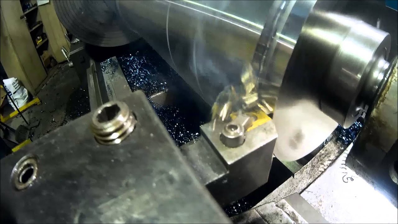 Slow motion heavy turning on a Poreba Lathe in Zala Machine