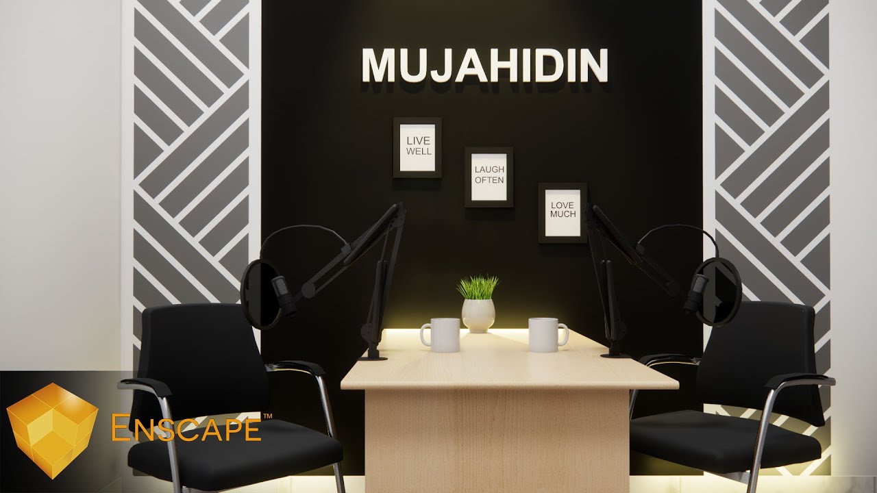 Desain Ruang PODCAST sederhana | Enscape