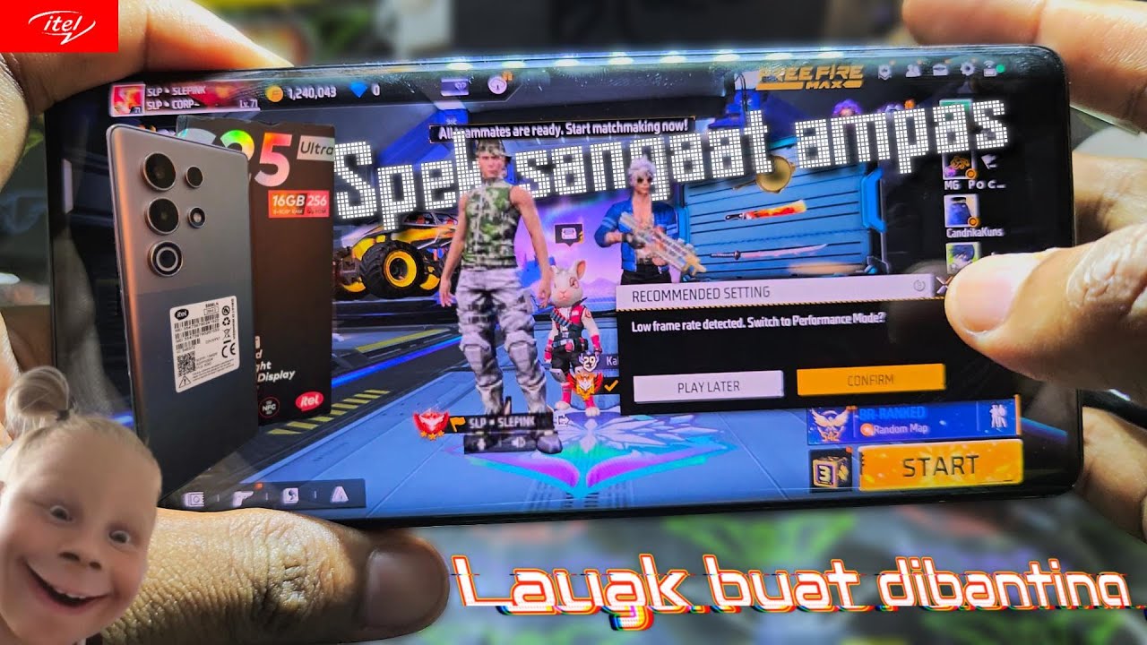 itel S25 Ultra 256GB Game Test Free Fire Max || Record Screen & Handcam || Unisoc T620 (12 nm)