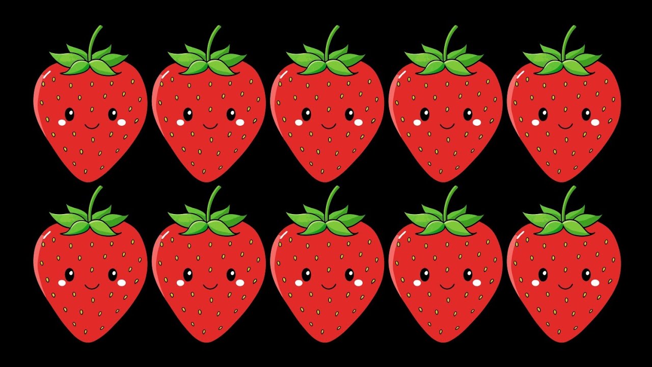 Happy Baby Sensory - Strawberry Sensory - High Contrast - Sensory Video for Babies - Autism Sensory