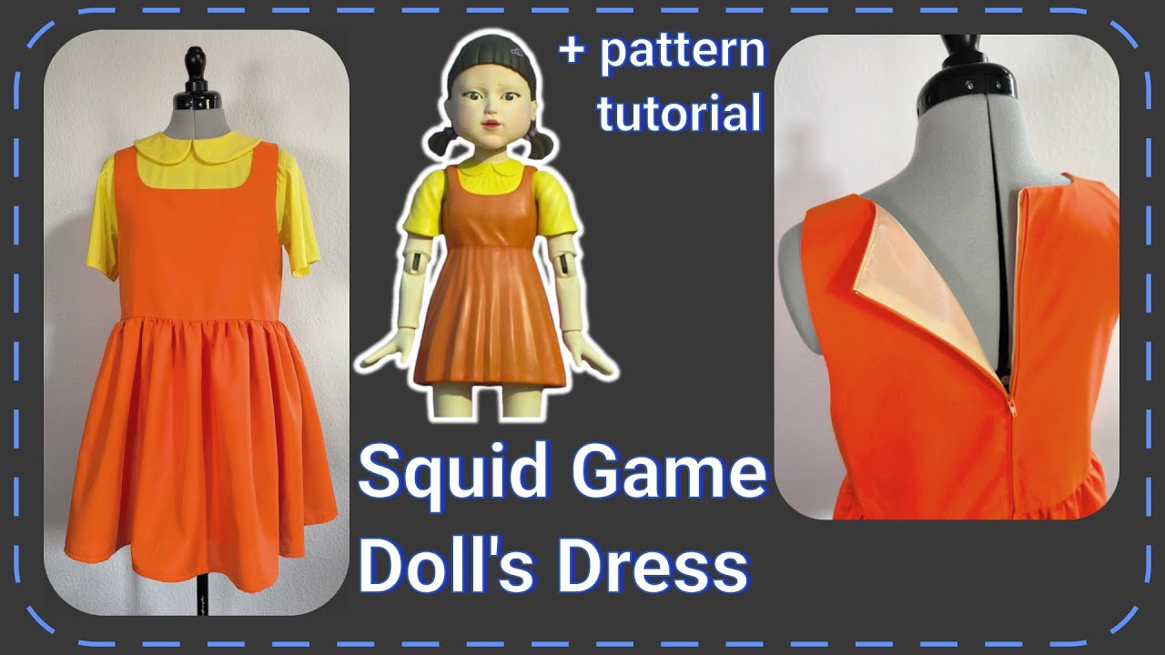 Squid Game Doll Cosplay - Dress Tutorial - DIY Sewing - 오징어 게임 인형