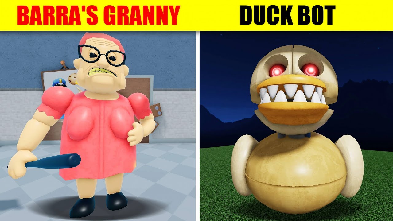 DUCK BOT PRISON RUN + BARRA'S GRANNY HOUSE - ROBLOX #obby