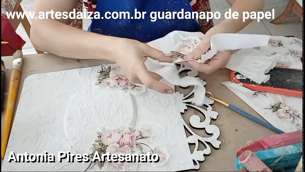 Como fazer decoupagem sobre papel de seda!!! (vídeo rápido )