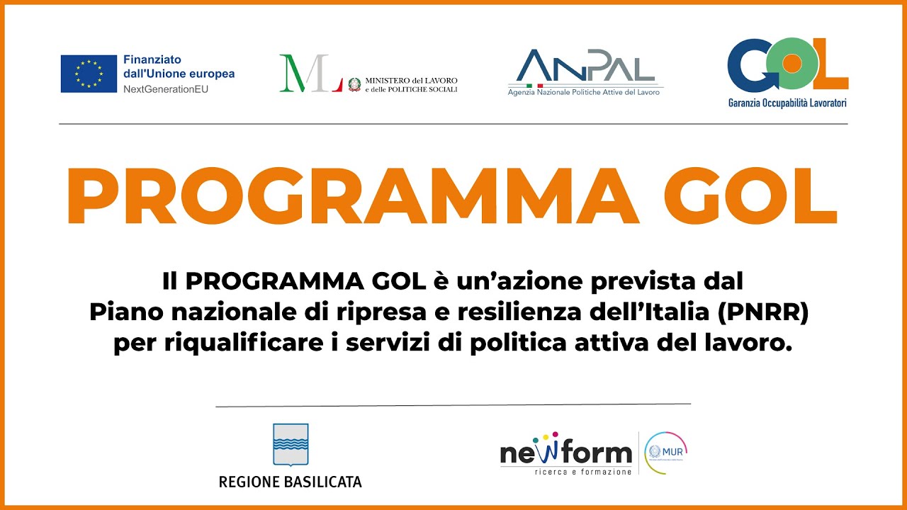 NEW FORM presenta il Corso operatore di cucina. Programma GOL Regione Basilicata.