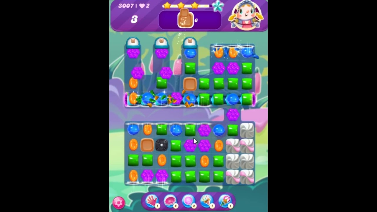 Candy Crush Saga Level 3007 Get Sugar Stars, 12 Moves Completed, No Boosters