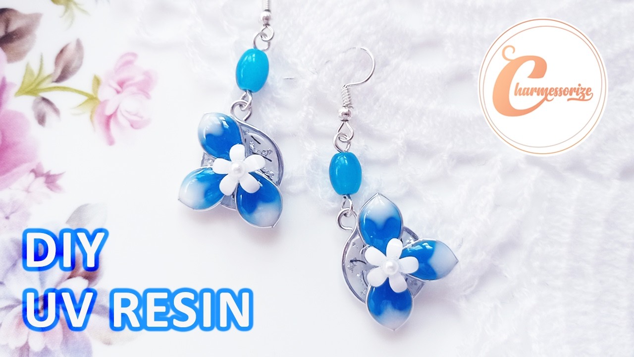 UV レジン | DIY UV Resin Art  | Making Beautiful Flower Earrings with UV Resin | Step By Step Tutorial