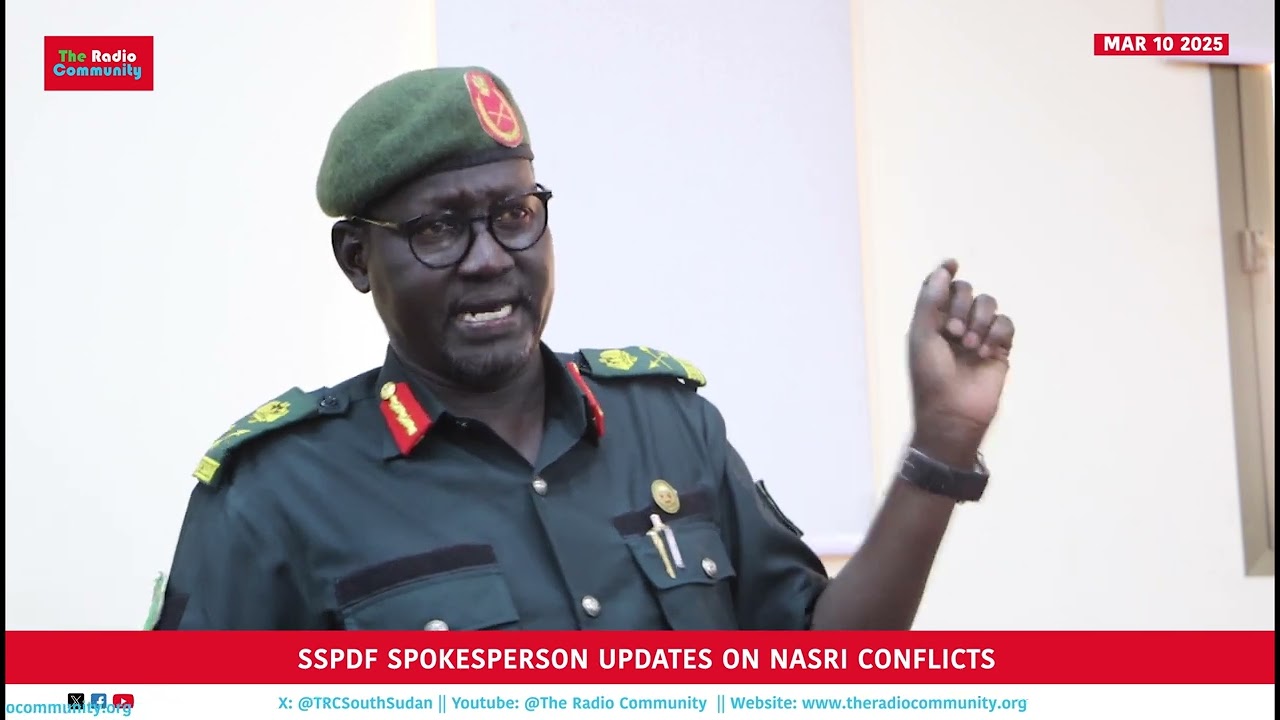 Army spokesperson Major General Lul Ruai Koang briefs on the Nasir Conflict.