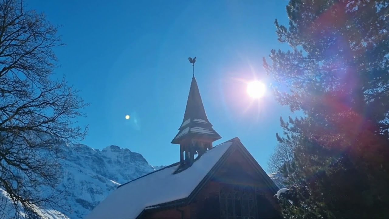 Lauterbrunnen - Mürren, Switzerland. Winter walking Tour.