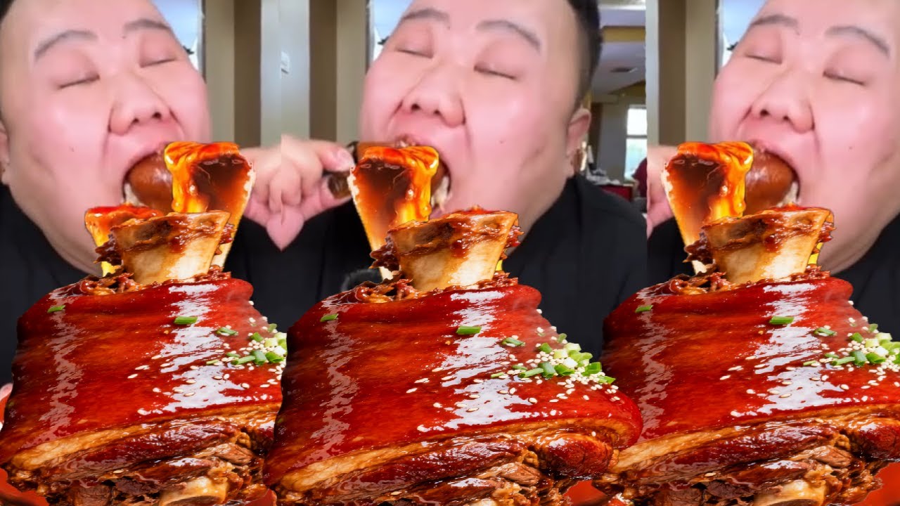 【大胃王挑戰】挑戰花500元吃哈爾濱大肘子！一整隻比臉還大軟糯脫骨，狂炫10個直接吃到撐｜Noodle Food Challenge【櫻木花胖】