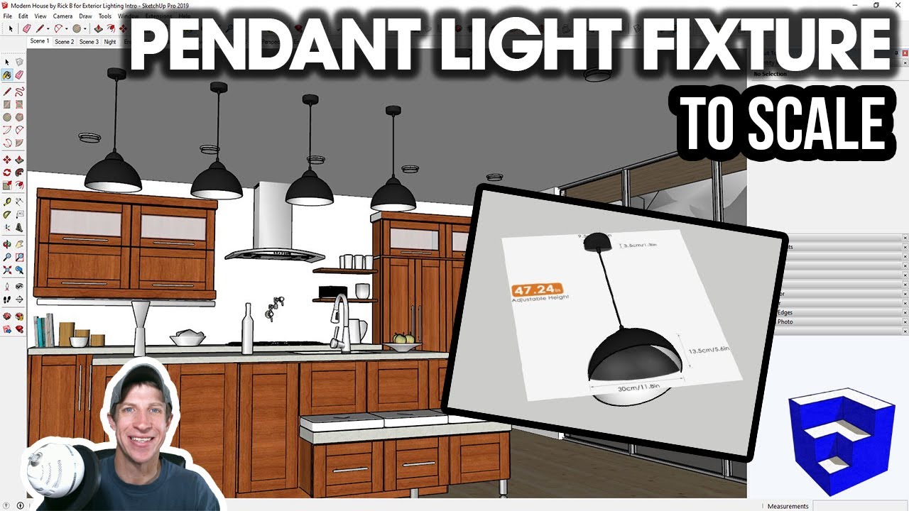 Creating a Pendant Light Fixture (TO SCALE) in SketchUp