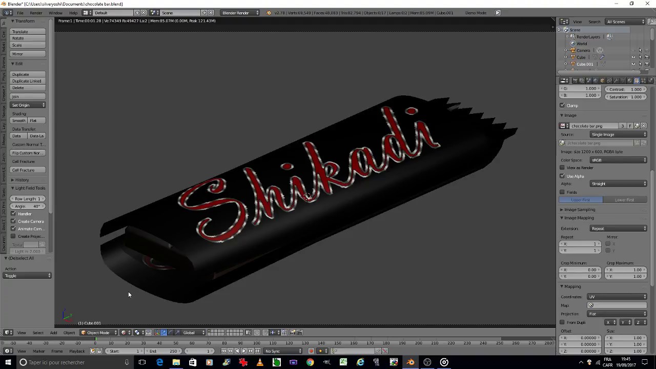 blender 3D modeling tutorial: chocolate bar