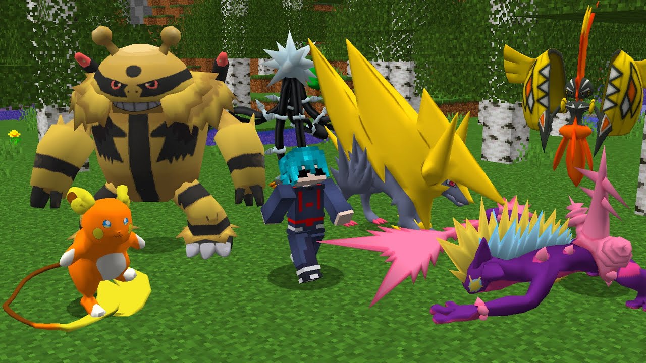 ESSE TIME ELÉTRICO VAI TE IMPRESSIONAR NO MINECRAFT POKESQUAD PIXELMON