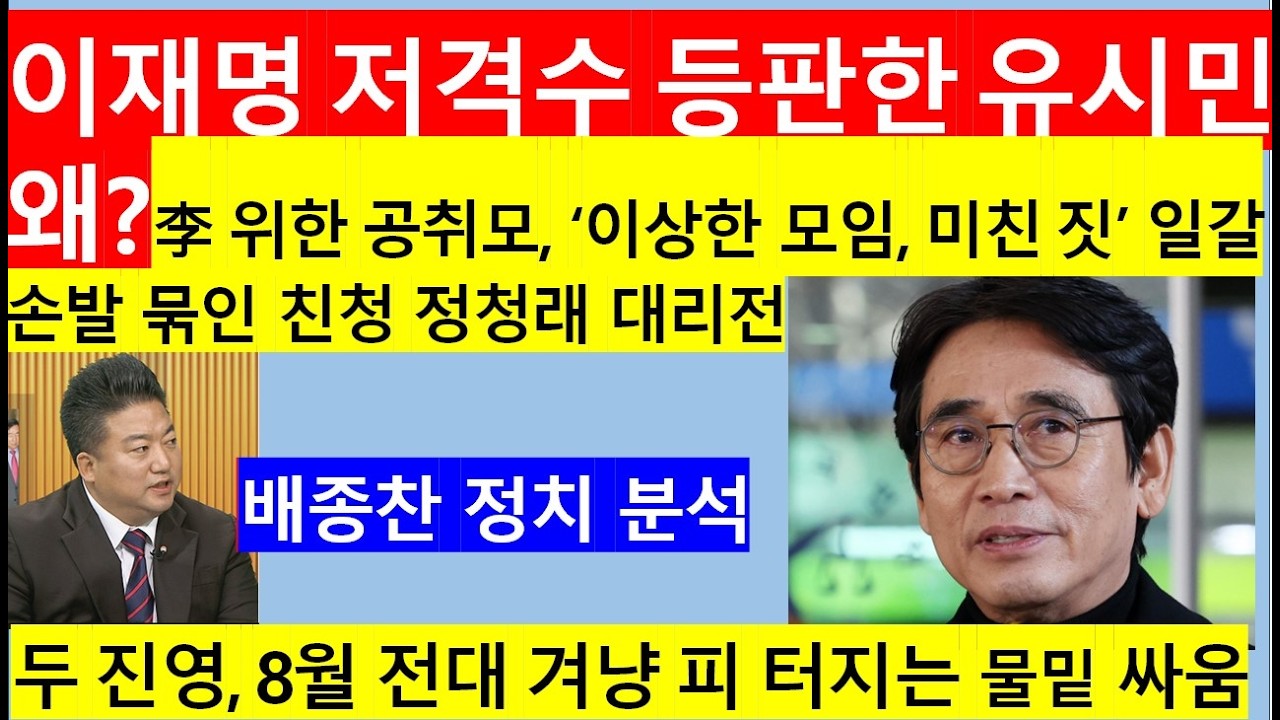 [고영신TV]유시민 도발에 친명 폭발, 이재명 위한 '공취모'를 미친 짓 원색 비판하자 '선 넘었다' 맹공(출연: 배종찬 인사이트케이연구소장)