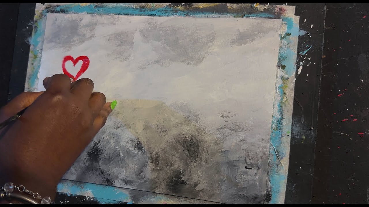 the marching hearts | abstract acrylic painting 