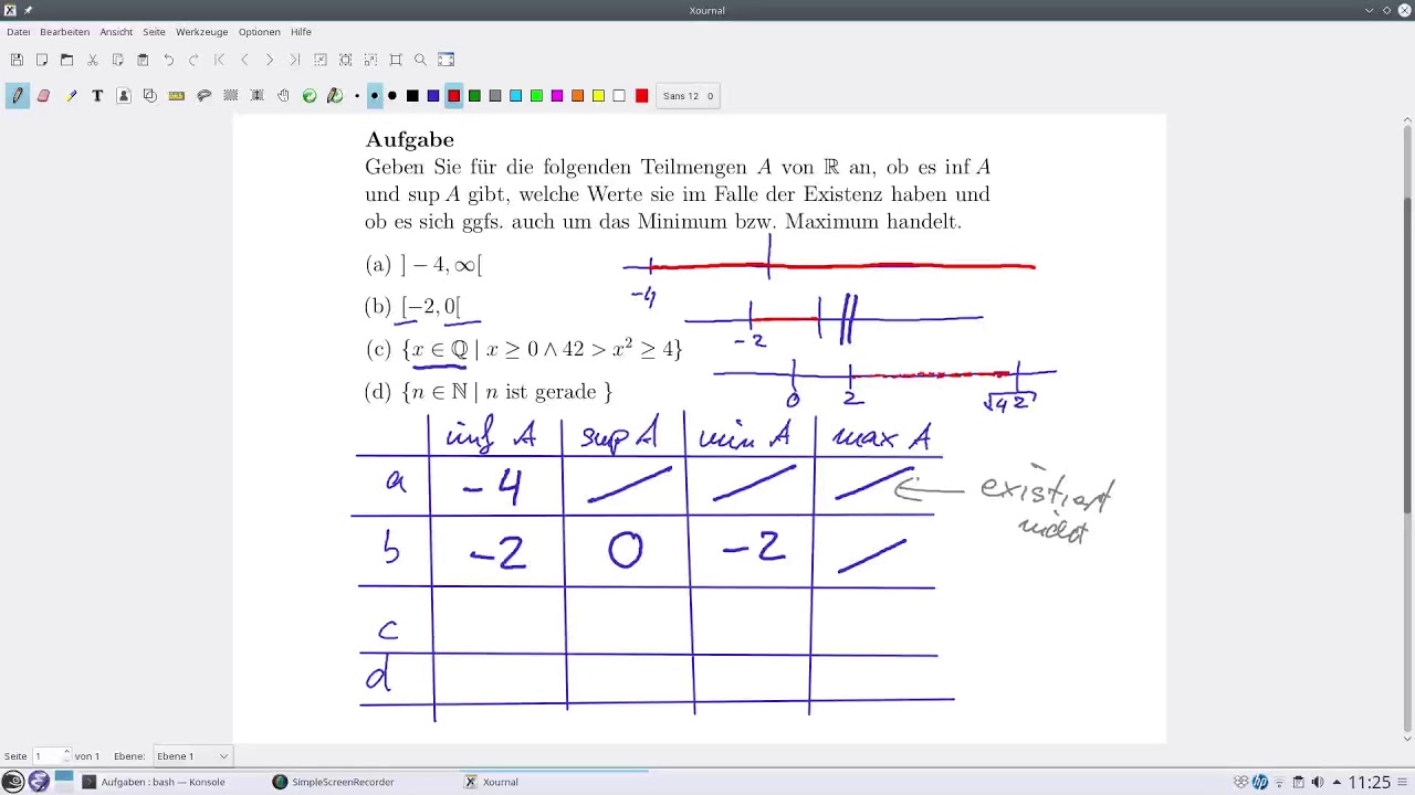 Analysis Aufg 2.40 Infimum, Supremum, Maximum, Minimum