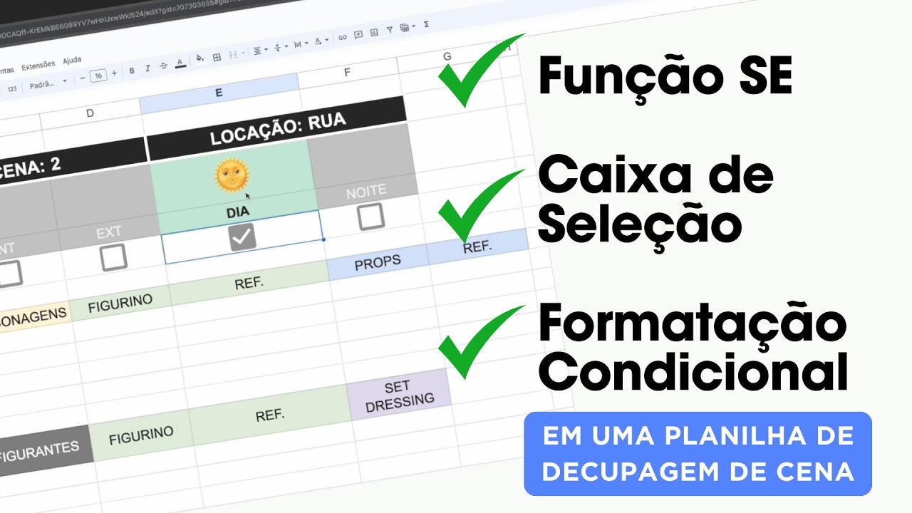 Como Fazer Caixa de Sele&ccedil;&atilde;o, Fun&ccedil;&atilde;o SE e Formata&ccedil;&atilde;o no Google Planilhas (ou Excel)?