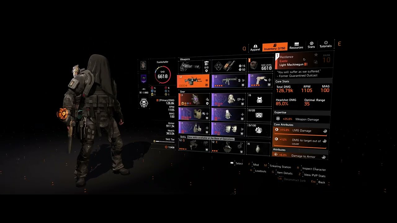 The Division 2 | Vile Mask / Pestilence + 4 PC Strikers Build